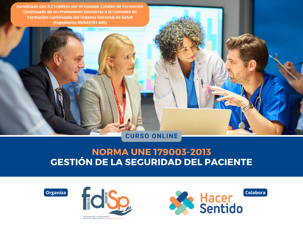 Curso Norma UNE 179003 Gestión de la Seguridad del Paciente - Edición 2026